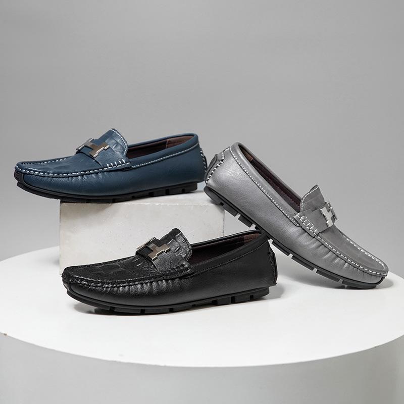 

Лоферы Мужские Ленивые Мягкая Подошва Одна Педаль Слипоны Дуду Обувь Мужские Анти-замшевые Для Вождения Мужская Обувь Повседневная Кожаная Обувь 38 чёрный