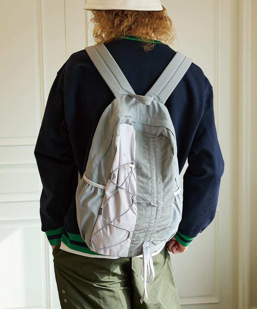 Waikei Half String Nylon Backpack Grey