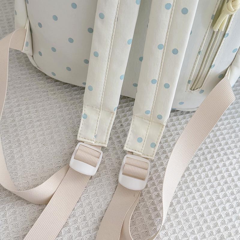 Women Polka Dot Nylon Backpack Casual Travel Daypack School Bag