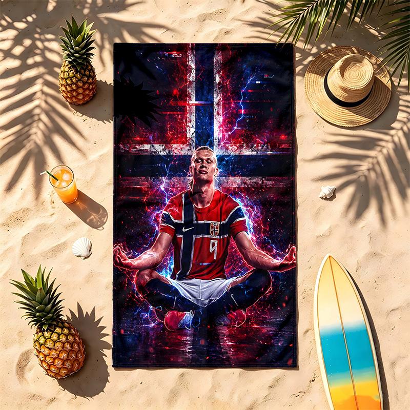 Erling Haaland (14) Thema Strandtuch Sandabweisend Weich Und Bequem Geeignet Für Den Pool Camping Yoga Und Tauchen Ein Reise-Essential