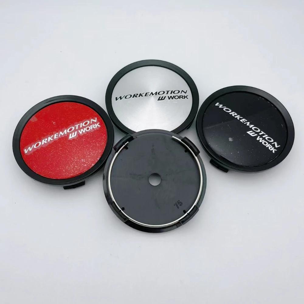 4pcs 75mm 70mm W Work Emotion Logo Emblem Car Wheel Center Caps Wheels Hub Centre Cover Rim Hubcaps Replace Car Accessories