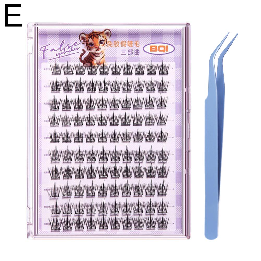 10 Rows Large Capacity Glue-free False Eyelashes Single Cluster 10-12MM C-curled Natural Self-adhesive False Eyelashes