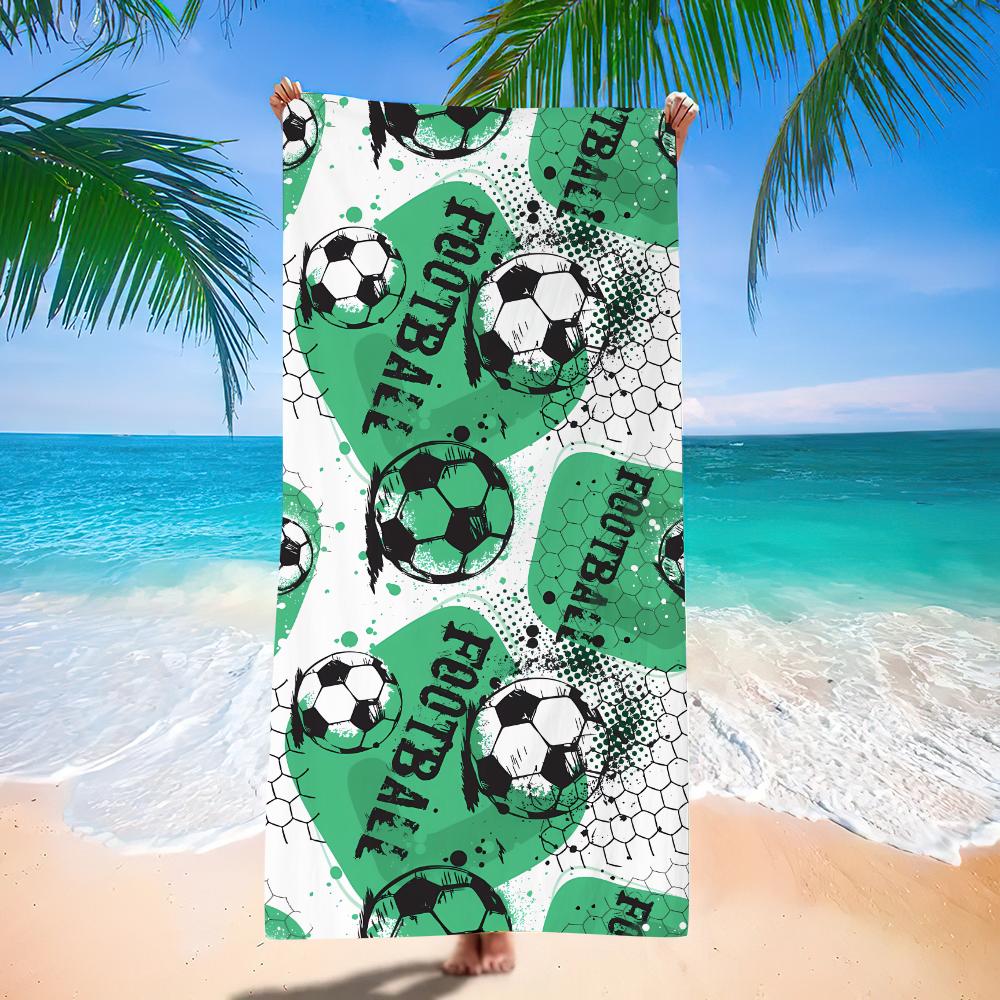 Nuovo Asciugamano da Spiaggia Calcio a Tema Calcio Asciugamano da Bagno in Microfibra per Adulti Asciugamano Rapida Asciugatura da Mare