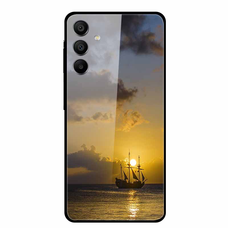 For Samsung Galaxy A16 5G Tempered Glass Case Back Cover Hard Phone Cases for SamsungA16 6.7" Fundas Fashion Protector New Coque