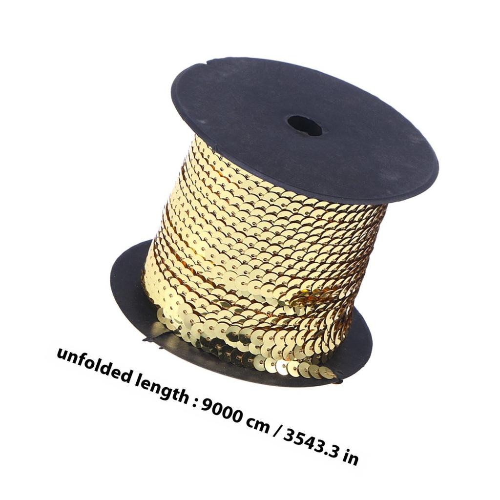 Black 6Mm Flat Spangle Sequin Ribbon Elastic String Sequins for DIY Attire Bridal Wedding Embroidery Textile Decoration