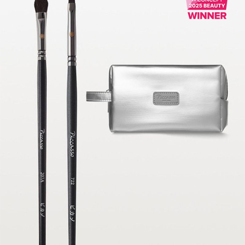Piccasso Eye Makeup Set (722 Daily + 207A Eyeshadow + Everyday Pouch Silver Gift) 207a+722 Date+Everyday Pouch Silver Gift