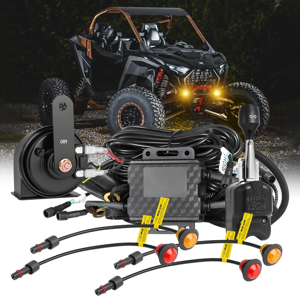 

for CFMoto UForce U10 Pro/ Uforce U10 Pro XL UTV Turn Signal Kit 110dB Horn Pre-Wired Plug and Play UTV ATV Blinker Lever Switch one full kit