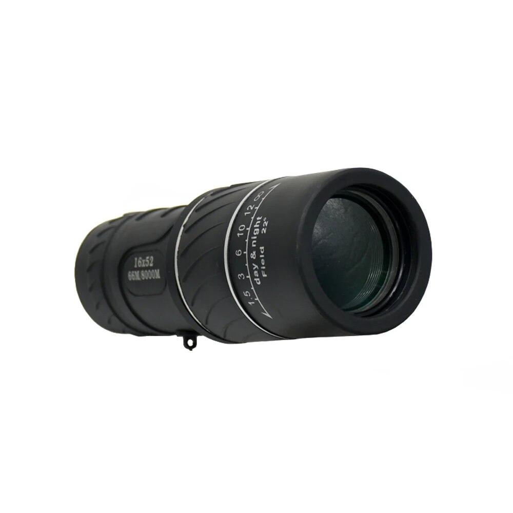 Portable HD Monocular Telescope, Plastic Binoculars, Black Outdoor Sports Telescope, High-Definition, 16x52