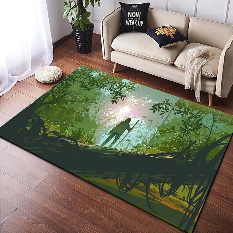 Cartoon Landscape Pattern Floor Mats Door Decoration Home Living Room Floor Mats