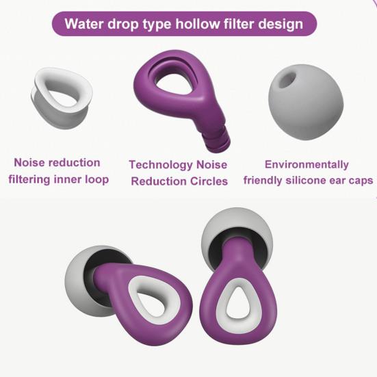 1 Set Swimming Ear Plugs Noise Reduction Waterproof High Elasticity Hearing Protection Ergonomic Fit Noise-Cancelling Earplugs Water Sports