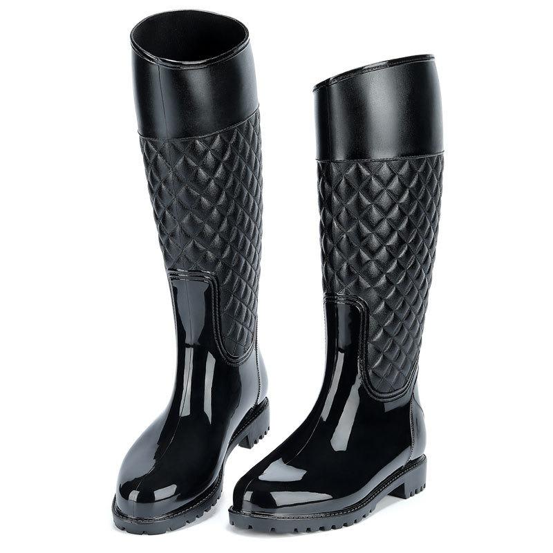 rain shoes women's high rain boots water shoes women's velvet warm fashion women's shoes waterproof and thicker