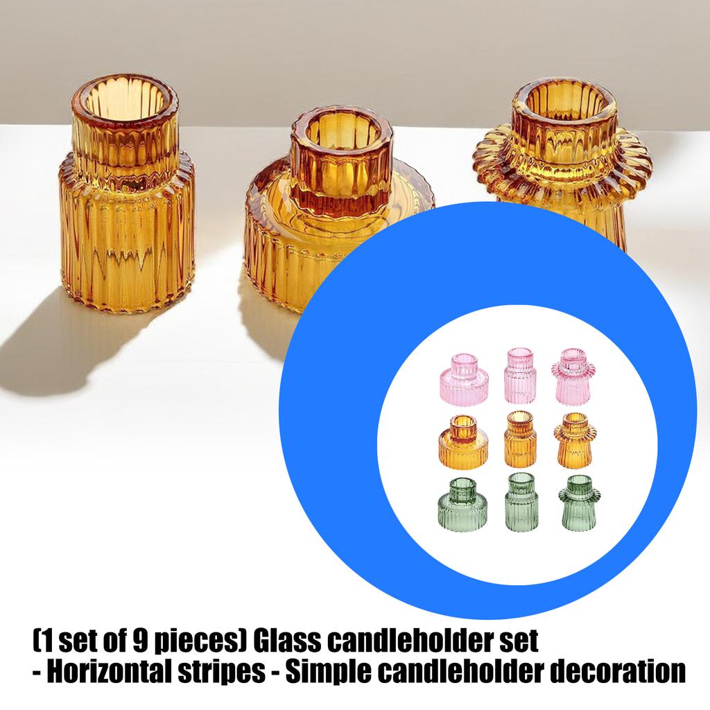 Glass Taper Candle Holders Clear Small Candlestick Holders Candleholder Centerpieces for Dining Table Fireplaces Decors