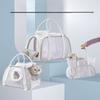 Borsa da Trasporto per Animali Domestici in Materiale PU per Gatti e Cani Piccoli Borsa da Viaggio Portatile per Proprietari di Animali Domestici
