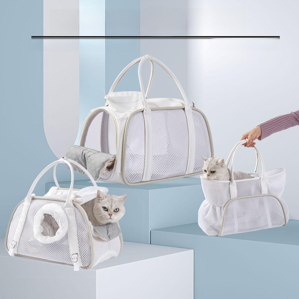 Borsa da Trasporto per Animali Domestici in Materiale PU per Gatti e Cani Piccoli Borsa da Viaggio Portatile per Proprietari di Animali Domestici
