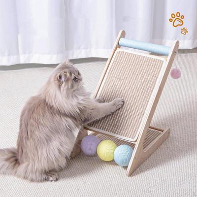 Katzenkratzbrett Kratzer Rampe Geneigt Haustierbedarf 15.94x10.35x17.52inch Holzmöbelschutz
