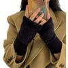 Autumn and winter half-finger flip, new student knitted gloves, warm, thickened and velvet, leaking fingers
