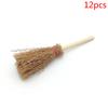 12Pcs Mini Hexe Besen Halloween Hängen Dekorationen Holz Stroh Besen Requisiten