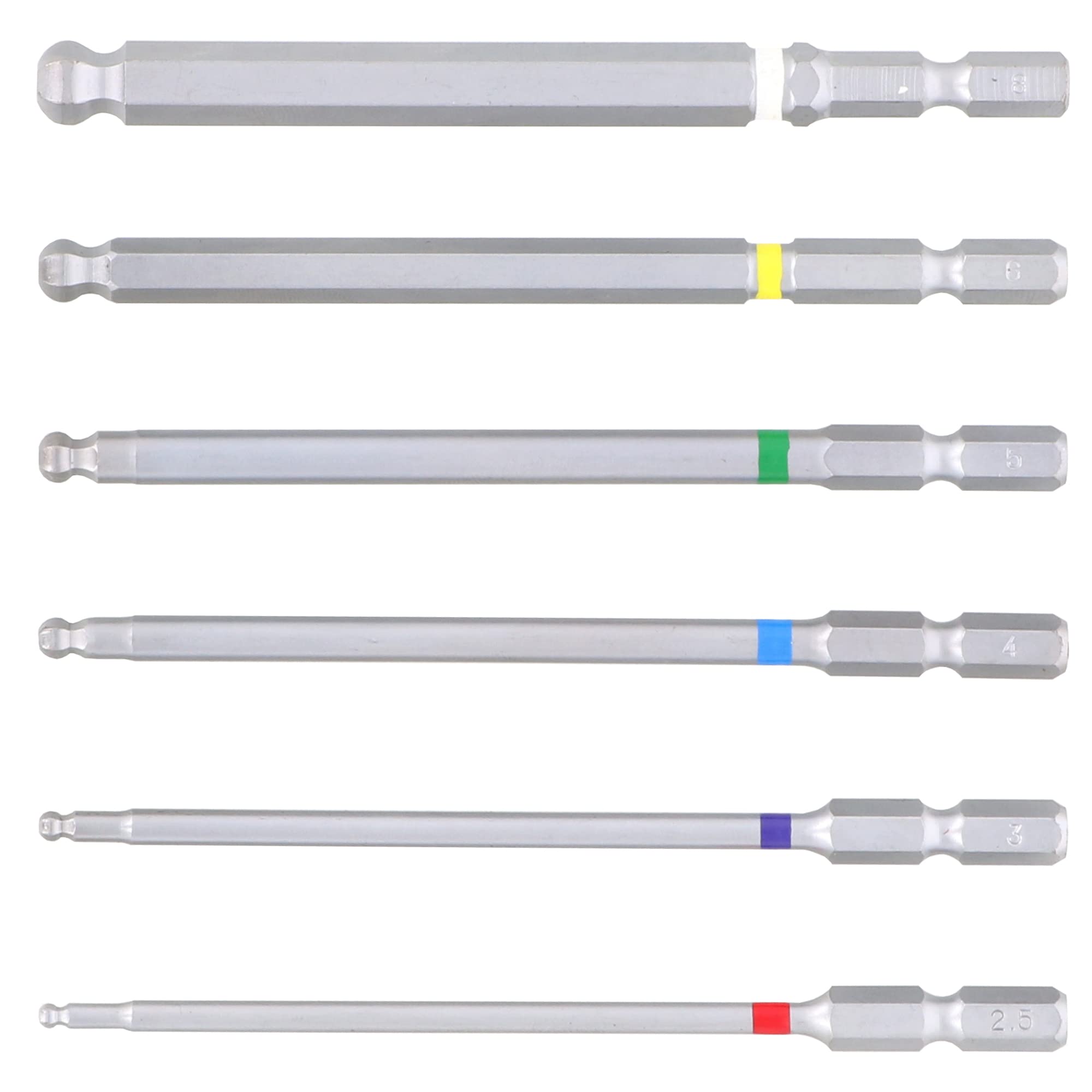 

Takagi EARTH MAN Ball Point Hex Bit Long for Electric Screwdrivers Set, 6-Piece Set, Type,