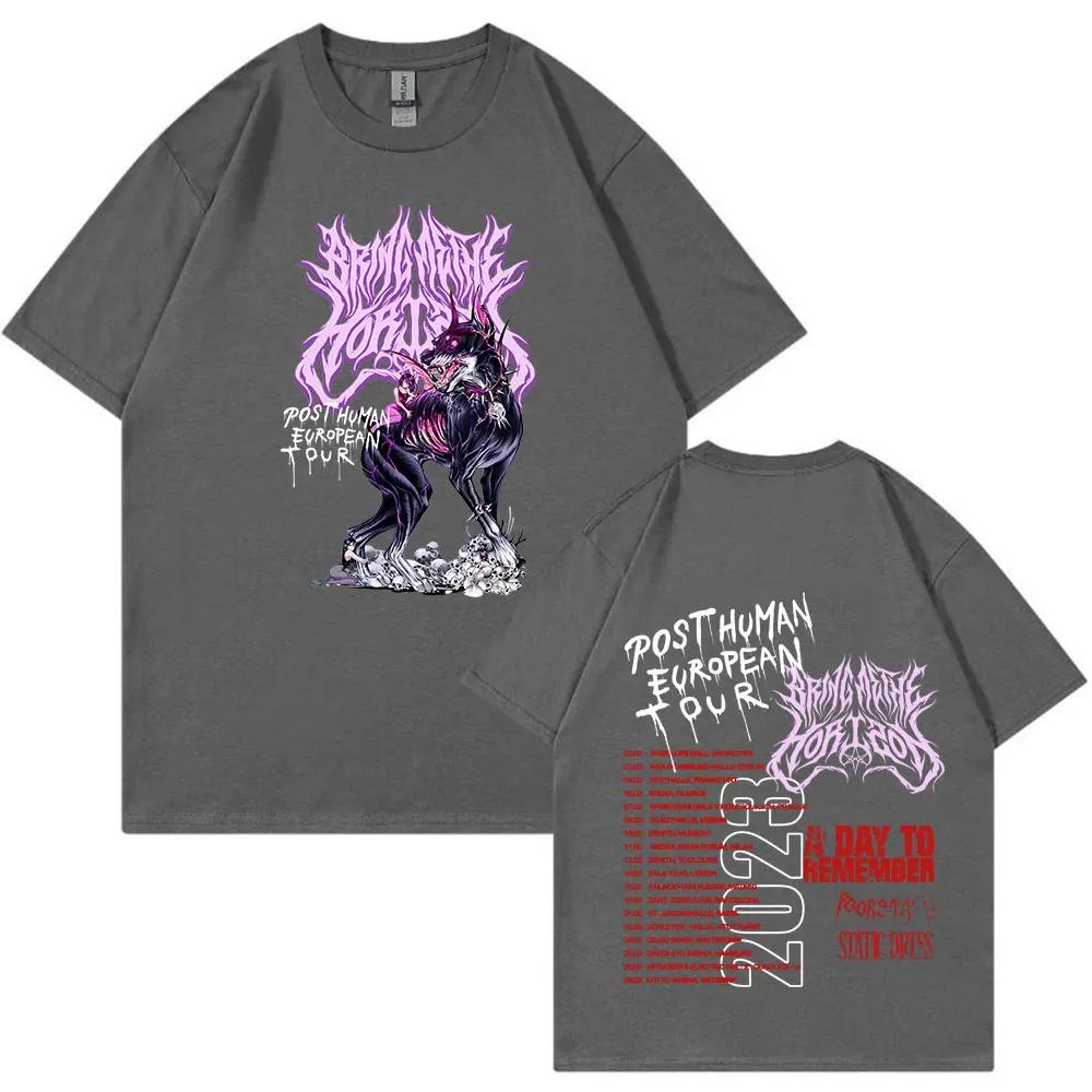 BMTH Band BringMe TheHorizon Post Human Europatour T-Shirt Herren Damen Oversized Weiches T-Shirt Hohe Qualität Reine Baumwolle T-Shirts