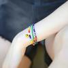 BONBEAU Smile Pendant Point Square Beads Bracelet Smile Charm Point Rainbow Square Bead Bracelet