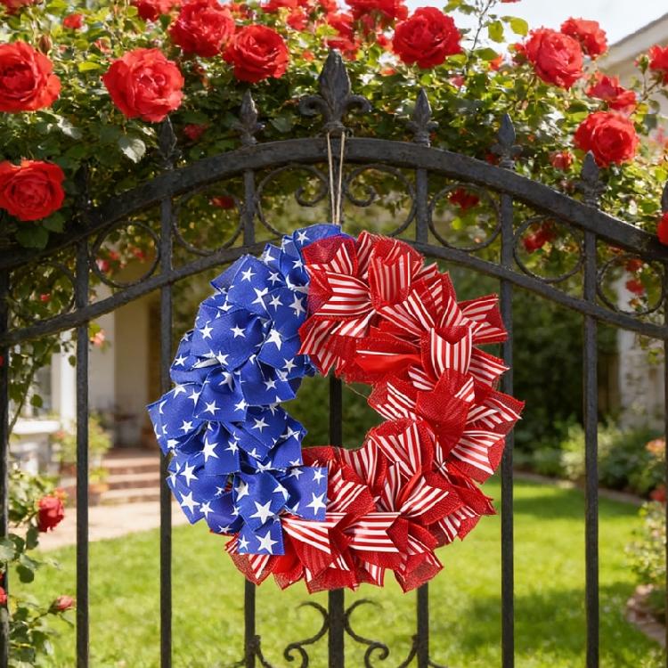 Independence Day Holiday Wreath Wall Hanging Decoration For Front Door Window Staircase Display Indoor And Indoor Use
