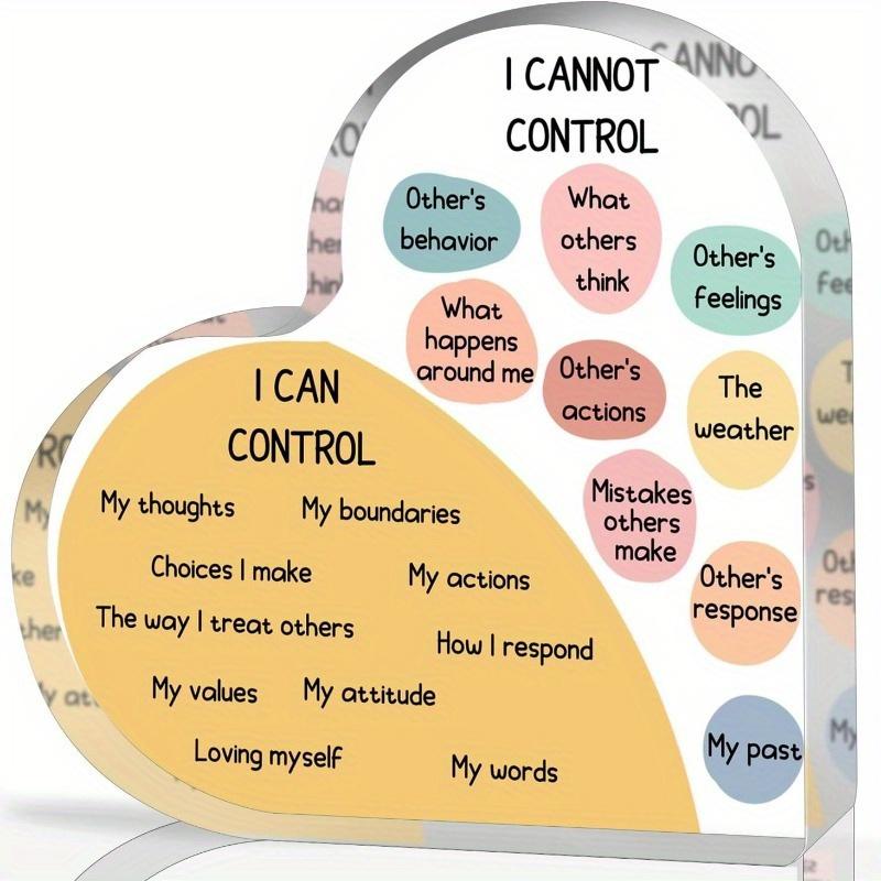 

Вещи, которые я могу контролировать Декор для психического здоровья, Акриловые сердца Подарки Декор для осознанности для терапевтического кабинета, Школьный консультант чистый