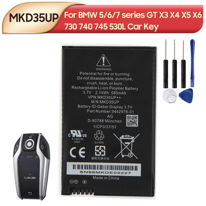 Перезаряжаемая литиевая батарея для BMW 5/6/7 серии GT X3 X4 X5 X6 730 740 745 530L MKD35UP Дисплей Пульт дистанционного управления Батарея для ключа автомобиля