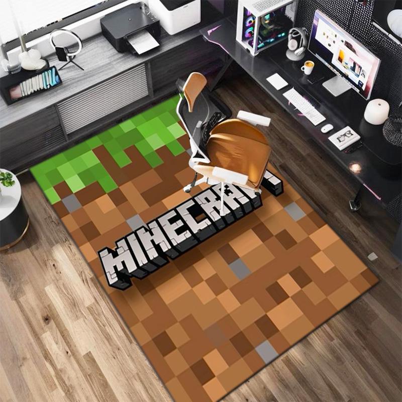 Classic Sandbox Xbox Game Minecraft Carpet Carpet Home Living Room Decoration Table and Chairs Anti Slip Door Mat Outdoor Picnic Mat Carpet A10
