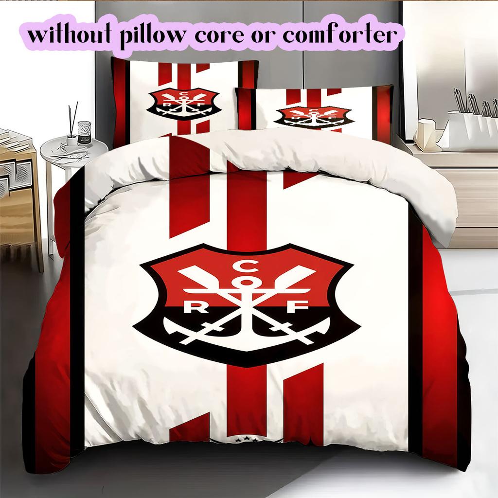 Flamengo Football Soccer Pattern Bedding,Quilt Set Quilt Cover Pillowcase Home Birthday Gift (1*duvet Cover+2*pillowcase,without Core)