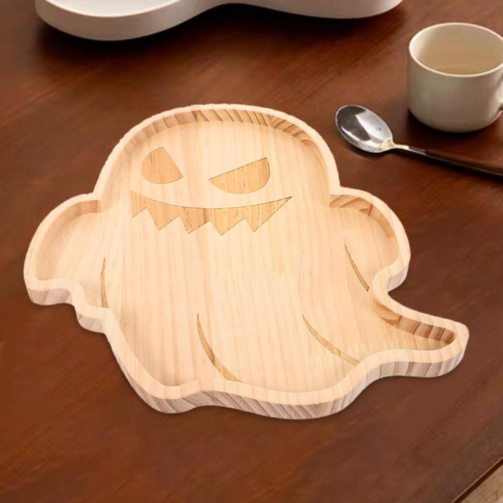 Halloween Board Wooden Serving Tray Fruit Plate Creative Dish Decorative Platter Cutting