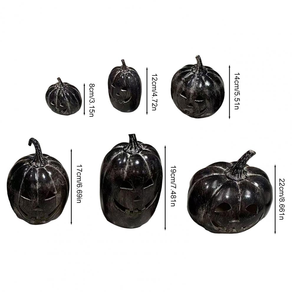 Halloween Pumpkin Figurine Handmade Tabletop Decoration for Home Porch Front Door Mantel Room Decor