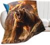 Christian Lion Scripture Jesus Throw Blanket for Women Men Kids Adults, Soft Warm Cozy Fleece Blanket for Couch Sofa Bed