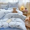 Trendy Double-Sided Cotton Dorm Bedding Set, Fresh Style, 3-Piece or 4-Piece Options
