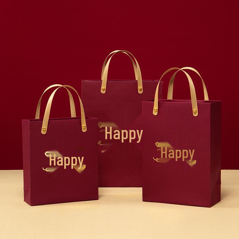 Double Happiness Red Wedding Candy Gift Bag for Engagement Favors