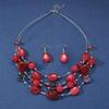 3Pcs/set  Summer Jewelry Set - Colorful Beaded Necklace and Earrings, Perfect for Parties & Vacations