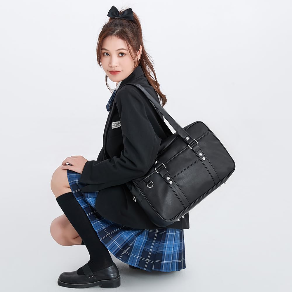 Schule Synthetisch Für High School Pendeln nach Bosdon Große Lange Schultergurte [CHUULII] Tasche, Leder, Mädchen, Studenten, JK, Schule, Tasche, Fassungsvermögen,
