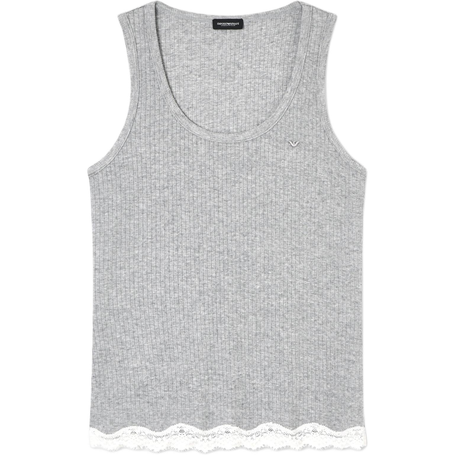 

Emporio Armani Sleeveless Round Neck Lace Trim Embroidered Knit Vest Women tops EW000511-AF19034-O8002 M