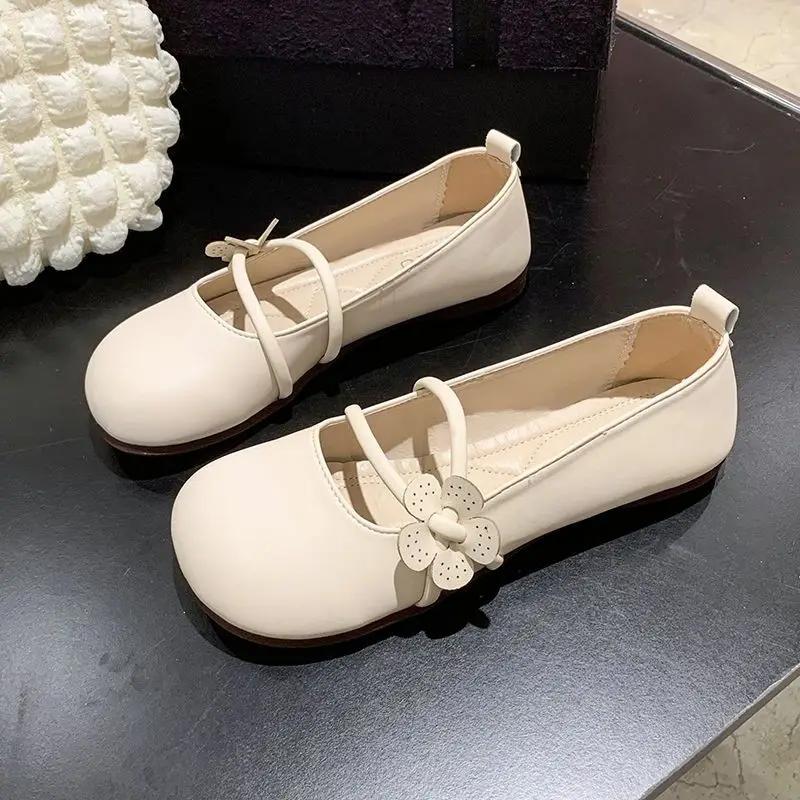 Fashion Ladies Footwear Leather Casual Office With Heel Beige Moccasins Young Popular Elegant and Fashionable 39 Shoe Women's Flat Shoes