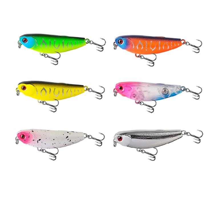 5.5cm 5.6g Hard Baits Walk The Dog Artificial Baits Topwater Pencil Popper Fishing Lures with Hook 5pcs