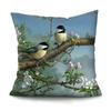 Bedroom Living Room Cushion Cover Oil Painting Bird Cushion Cover Chinese Style Car Sofa Home Decor Pillowcase