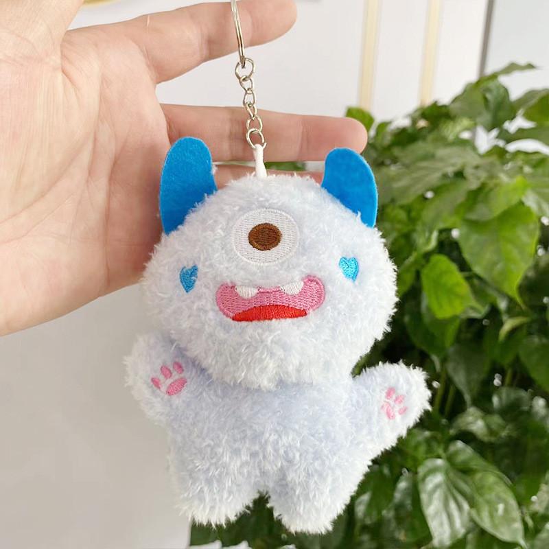 

Colorful Oneeyed Monster Plush Toy Doll Keychain For Kids Bags Backpacks And Light Blue Keychain