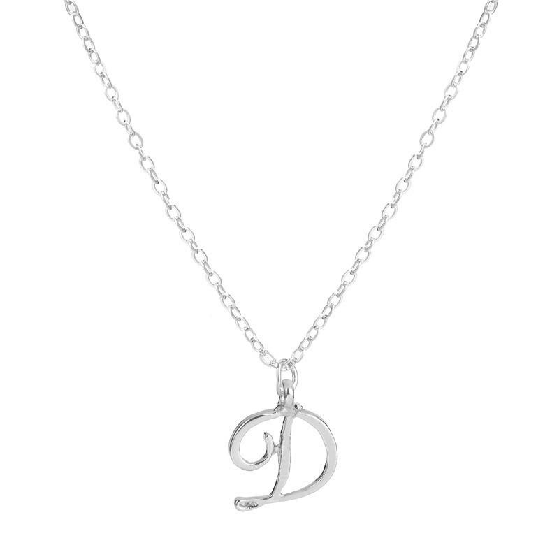 Elegant 26-Letter Uppercase Pendant Necklace: Simple and Fashionable European-American Clavicle Chain with Niche Design