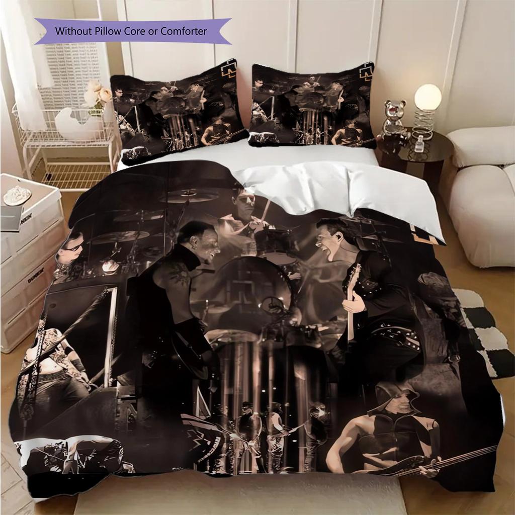 Rock Bands Intense Presence Three-piece set (1 * duvet cover + 2 * pillowcase, without core) 2D Flat Bedding set Duvet cover and pillowcase