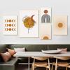 Boho Art Prints Abstract Poster Plant Line Drawing Wall Art Sun Moon Canvas Painting Burnt Orange Living Room Wall Decoration