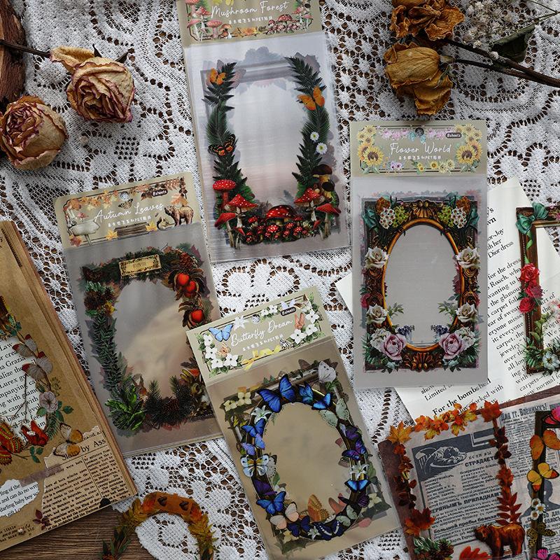 

Травяные длинные наклейки серии Yingfei для ручных книг, ретро Ins Wind, милые девушки с сердечками, домашние животные, водонепроницаемые наклейки для ручных книг, карты Goo