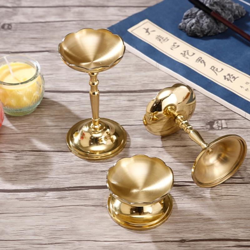 Copper Oil Lamp Butter Lamp Holders Buddhas Votive Tealight Holders Ghee Lamp Buddhist Altar Supplies Temple Decors