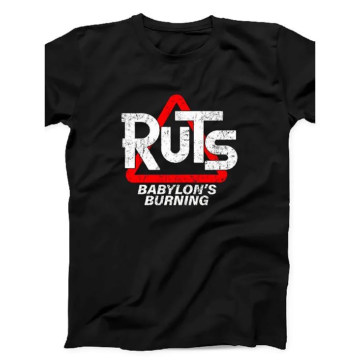 600 The Ruts Babylon S Burning Punk Rock Music Black T-shirt | Crew Neck, Slight Stretch Fabric, Regular Fit, Casual Style, Print Pattern, Perfect S чёрный