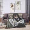 Dazai Bungo Stray Dogs Blanket Velvet Spring Autumn Portable Ultra-Soft Throw Blankets for Bed Office Plush Thin Quilt