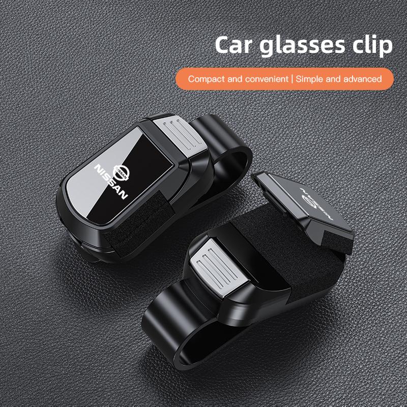 Clip Porte-Lunettes de Soleil pour Pare-Soleil de Voiture Rangement pour Lunettes Pince pour Nissan Juke Leaf Qashqai Patrol Pathfinder X-Trail Nismo Murano Versa