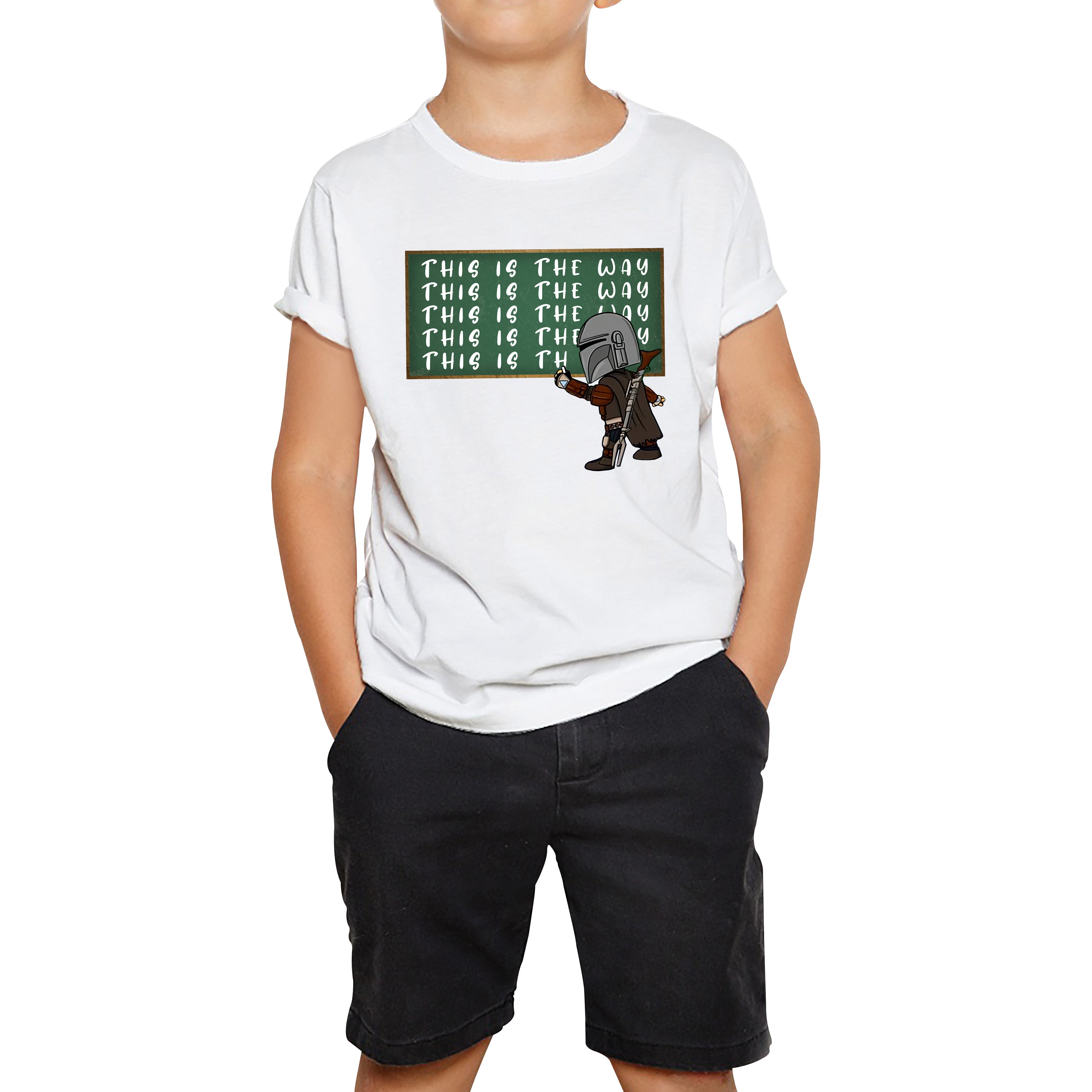 This Is The Way Dadalorian Fight War Warrior With Helmet Funny Gift Kids Tee 110